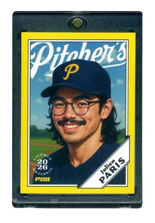 Carte de baseball personnalisée PTCHRS avec stats joueur et classement bracket